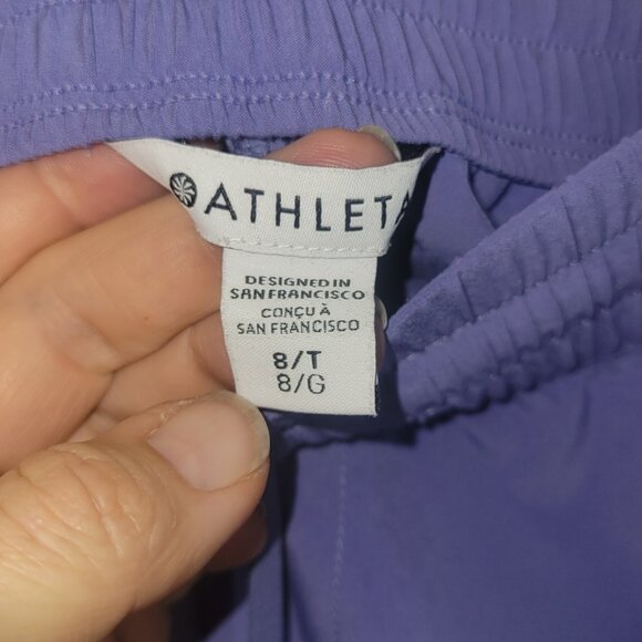 Athleta Pants size 8 Lavender Purple Drawstring Lightweight 8T - Picture 3 of 10